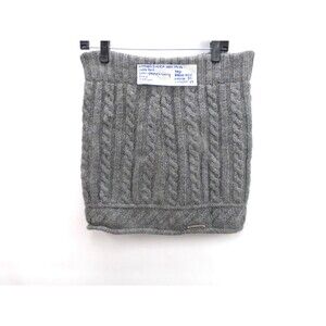 Everest Cable Knit 100% Wool Skirt Gray Women's Size M (32x17) Handmade in Nepal